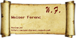 Weiser Ferenc névjegykártya